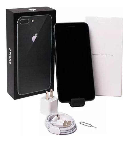 iPhone 8 Plus 64 Gb Gris Espacial Negro Con Caja Original Cargador Acceosorios