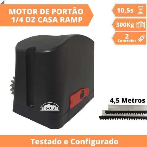 Kit Motor Portao Eletronico Garen 1/4hp 300kg 4,5m 2 Control