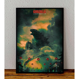 Cuadro 33x48 Poster Enmarcado Godzilla Pelicula Warner Bros