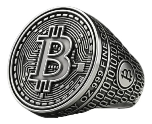 Anillo De Hombre Coolest Bitcoin Plata De Ley .925