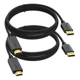 Cable Displayport A Hdmi Paquete De 2 De 10 Pies, Puerto De 