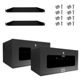 2 Mini Rack Organizador 5u Acrílica Onix Para Dvr C/ Bandeja