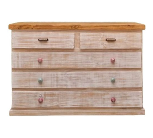 Comoda Cajonera Chiffonier De Pino 5 Cajones 