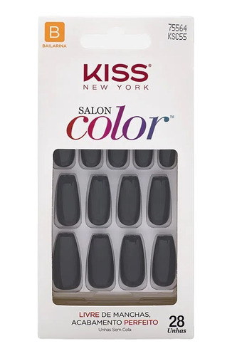 Kiss Unha Postiça Salon Color Sweet Girl Bailarina Ksc55