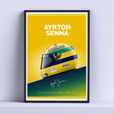 Cuadro Ayrton Senna Campeon F1 30x40cm Deco Listo P Colgar