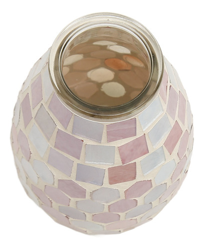 Portavelas Con Forma De Mosaico De Vidrio, Maceta Decorativa