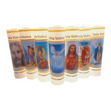 Vela 7 Dias Votiva Kit 12 Velas Com Imagem Santos Católico