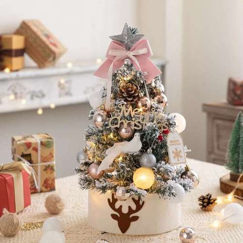 Mini Árbol De Navidad De Escritorio De 45 Cm Con Luces Y Ado