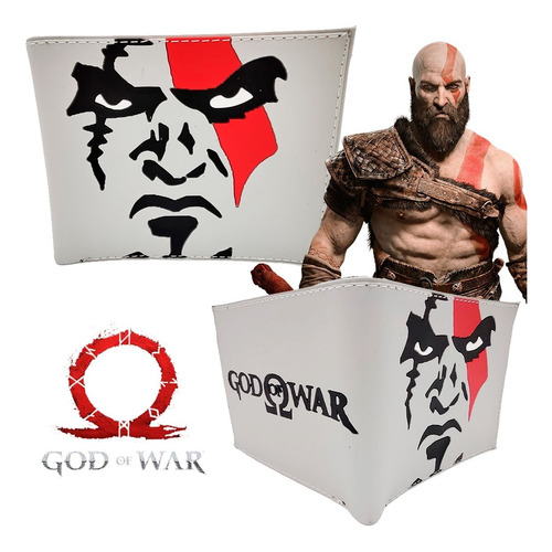 Cartera De God Of War Gris - Sony - Videojuego Game- Silicón