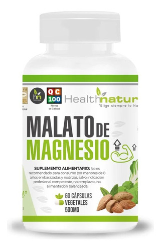 Malato De Magnesio 500mg. 60 Capsulas H. Natural. Agronewen