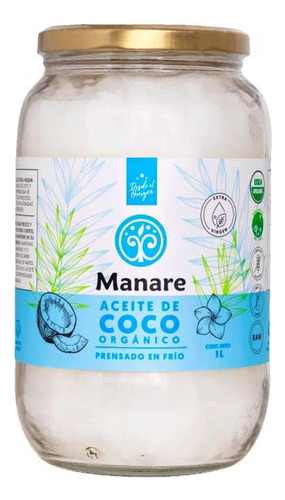 Aceite De Coco Orgánico 1lt  Prensado Frio. Agronewen