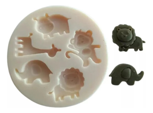 Forma Molde Silicone Sabonete - Mini Safari 5 Cavidades