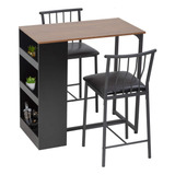 Juego Mesa Comedor Cocina 2 Sillas Muebles Modernos Rectangu