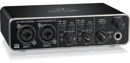 Audiophile Behringer Umc202 Hd 2x2 Interfaz De Audio Usb