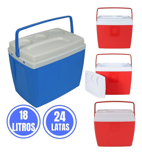 Caixa Térmica Cooler Com Alça 18 Litros Bebidas Lanches
