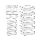 Kit 18 Organizador Multiuso Modular Gavetas Acrílico Cristal