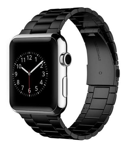 Correa Acero Metálica Apple Watch 38/40 Mm Black-silver-gold