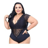 Body Blusinha Feminina Plus Size Bori Renda Blogueira Full