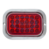 Plafon Rectangular 4x6 24 Led Rojo C/bisel A Inox No.14789