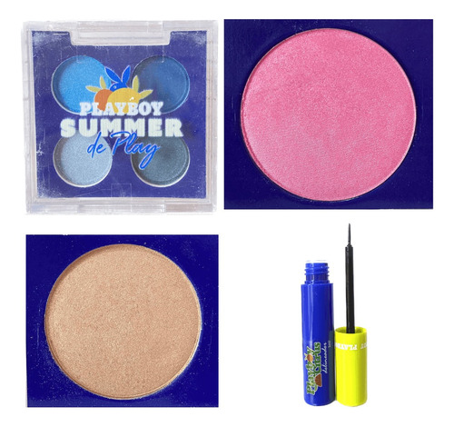 Kit De Maquiagem Paleta Blush Iluminador Sombras Delineador