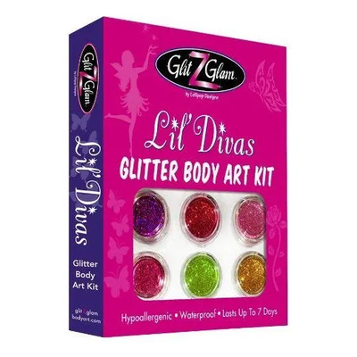 Kit De Tatuajes Con Purpurina Glitzglam Lil Divas Con 6 Purp