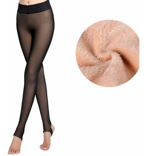 Calza Panty Termica Satinada Con Talonera Elasticada 