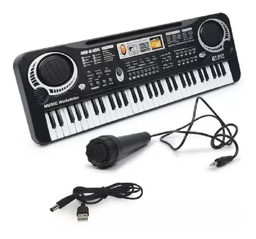 Teclado Organeta Piano Electrónico 61 Teclas Micrófono Usb