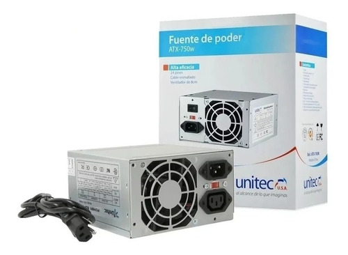 Fuente De Poder Atx 750w Watts 20-24 Pines - Unitec