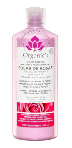 Crema Relajante Solar De Rosas Con Aceite De Almendras 1lt. 