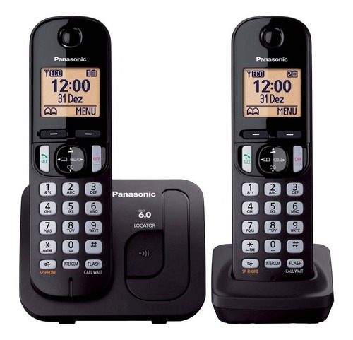 2 Teléfonos Inalámbricos Panasonic Kx-tgc212 Dect 6.0 Negro