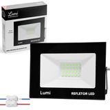 Kit 3 Refletor Super Led Holofote Pro 50w Bivolt Prova D'água Cor Da Luz Verde Lumi