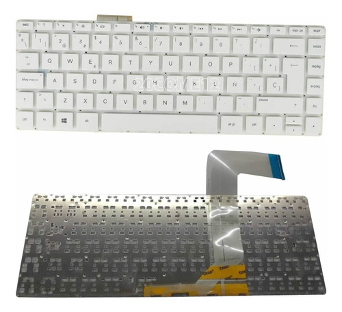 Teclado Hp 14-v 14-v000 14-v1000 Blanco Ingles