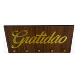 Porta Chaves  Premium Dourado  Alto Relevo  Gratidão 25x12cm