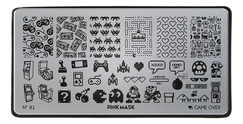 Placa Stamping Pink Mask #81 Game Over