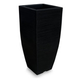 Vaso D Planta Quadrado Decorativo Polietileno 90x40 Cm Preto