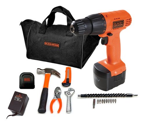 Taladro Atornillador 12v + 18 Acc. Black+decker Cd121ka-b2c Color Naranja