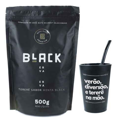 Tereré Black Erva 500g+ Copo+ Bomba Epox Pt- Escolha O Sabor