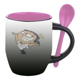 Mug Magico Con Cuchara Dibujos Animados   R260