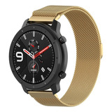 Pulseira Metal Para Xiaomi Amazfit Gtr 47mm Ou 42mm Cor Gold Largura 20 Mm