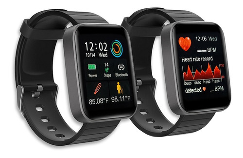 2 Relojes Inteligente Smart Watch Life Mide Signos Vitales Color De La Caja Negro