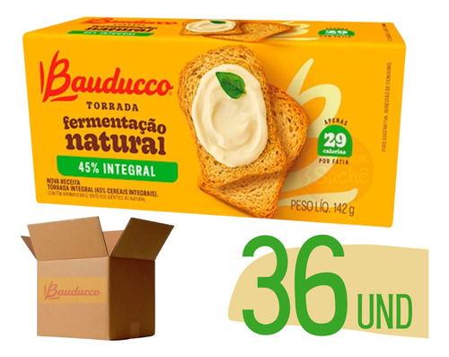 Torrada Integral Bauducco 142g Fermentação Natural Caixa 36