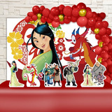 Painel + Displays Decoração Festa Infantil Mulan