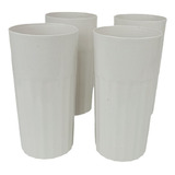 6 Vasos 440ml Plástico Blancos Económicos Mayoreo