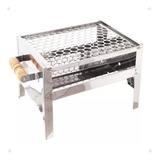 Churrasqueira Inox Mini Grill Pesca Camping Barco + Grelha