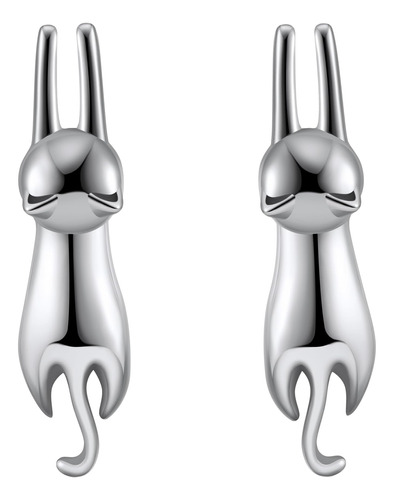 Pendientes Colgantes De Plata De Ley Con Forma De Gato, Lyne