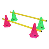 Kit 4 Cones Com Barreiras Funcional Circuito Agilidade Cor Verde/laranja