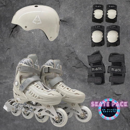 Patines De Talla Ajustable Y Protecciones Incluidas (black)