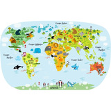 Vinilos Decorativos Mapamundi Infantil - Mapa Animales