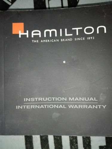 Reloj  Hamilton Manual De Instruccion Y Garantia