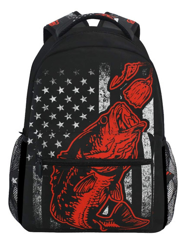 Nerxy Mochila Casual Con Senuelo De Pesca Y Bandera Estadoun